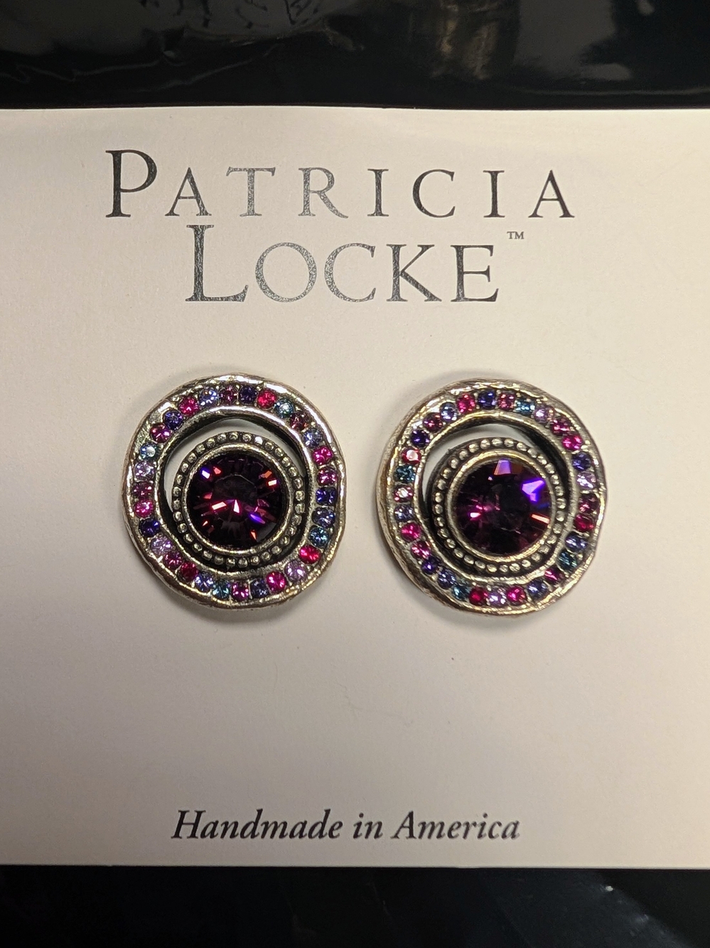 Patricia Locke Rani earrings (EC0346, 2010) in Passion, silver NWT